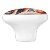 Elegant Pink Floral Fox William Morris Inspired Keramikknauf (Seitenansicht)