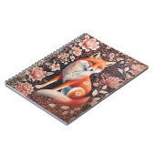 Elegant Pink Floral Fox William Morris Inspiriert Notizblock (Linke Seite)