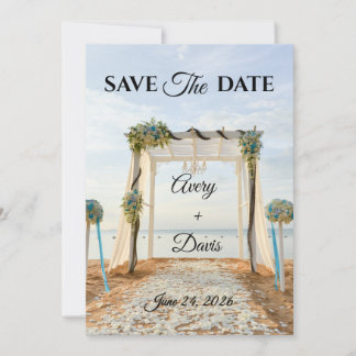 Elegant Pink Floral Fully Editable Save the Date Einladung