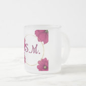 Elegant Pink Floral Gold Circle Coffee Mug Mattglastasse (VorderseiteRechts)