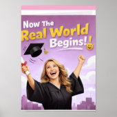 Elegant Pink Floral Graduation Party poster (Vorne)