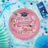 Elegant Pink Floral Graduation Party watch Pappteller (Party)