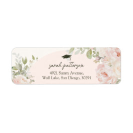 Elegant Pink Floral Graduation Retrun Address