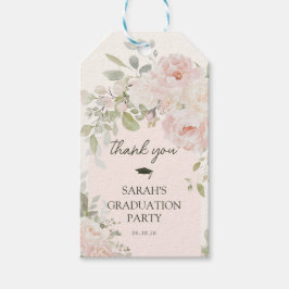 Elegant Pink Floral Graduation  Thank you Favor Geschenkanhänger