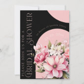 Elegant Pink Floral Modern Bridal Shower Einladung (Vorderseite)