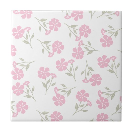 Elegant Pink Floral Pattern Ceramic Tile for Home Fliese (Vorderseite)