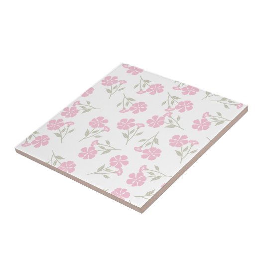 Elegant Pink Floral Pattern Ceramic Tile for Home  Fliese (Seite)