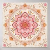 Elegant Pink Floral Pattern Poster Eye Catching Ar (Vorne)
