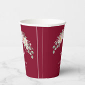 Elegant Pink Floral Personalized Disposable Cup Pappbecher (Rechts)