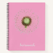 Elegant Pink Floral Personalized Notebook Notizblock (Vorderseite)