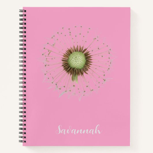 Elegant Pink Floral Personalized Notebook Notizblock (Vorderseite)