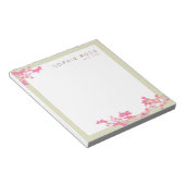 Elegant Pink Floral Personalized Notepad Notizblock (angewinkelt)