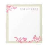 Elegant Pink Floral Personalized Notepad Notizblock (Vorderseite)