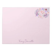 Elegant Pink Floral Personalized Notepad Notizblock (Vorderseite)