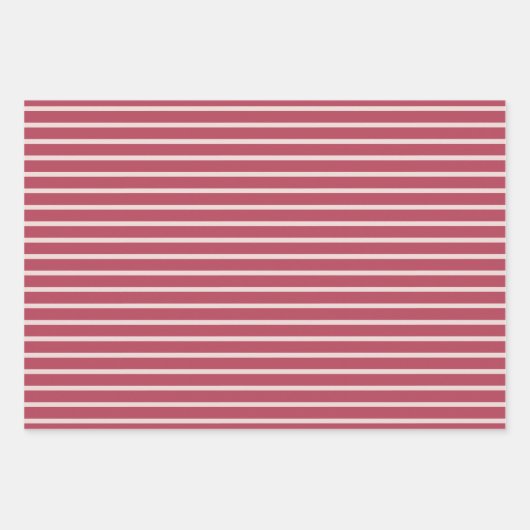 Elegant Pink Floral & Stripe Wrapping Paper Set Geschenkpapier Set (Vorderseite 3)