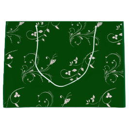 Elegant Pink Floral Swirl Große Geschenktüte