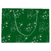 Elegant Pink Floral Swirl Große Geschenktüte (Rückseite)