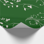 Elegant Pink Floral Swirl Wrapping Paper Geschenkpapier (Ecke)