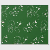 Elegant Pink Floral Swirl Wrapping Paper Geschenkpapier (Flach)