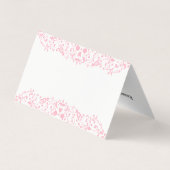 Elegant Pink Floral Swirls Lace Visitenkarten (Rückseite)