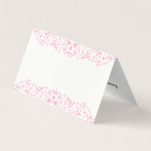 Elegant Pink Floral Swirls Lace Visitenkarten (Rückseite)