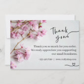 Elegant Pink Floral Thank You Card (Vorderseite)
