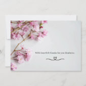 Elegant Pink Floral Thank You Card (Rückseite)