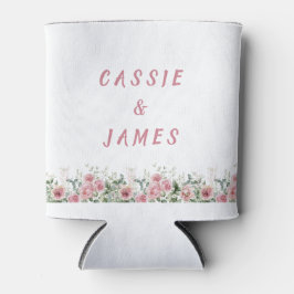 Elegant Pink Floral Watercolor Wedding Dosenkühler