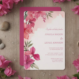 Elegant Pink Floral Watercolor Wedding Einladung