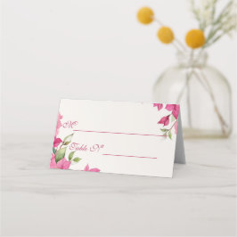 Elegant Pink Floral Watercolor Wedding Platzkarte