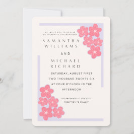 Elegant Pink Floral Wedding Invitation - Customiza Einladung