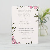 Elegant Pink Floral Wedding Invitation - Customiza Einladung (Stehend Vorderseite)