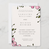 Elegant Pink Floral Wedding Invitation - Customiza Einladung (Vorderseite)