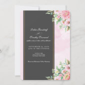 Elegant Pink Floral Wedding Invitation  Einladung (Vorderseite)