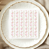 Elegant Pink Floral White Serviette