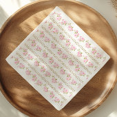 Elegant Pink Floral White Serviette