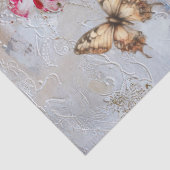 Elegant Pink Florals Butterflies Vintage Decoupage Seidenpapier (Detail)