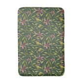 Elegant Pink Flower Pattern on Dark Background Badematte (Vorderseite Vertikal)