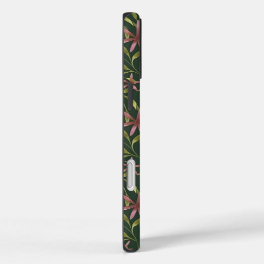 Elegant Pink Flower Pattern on Dark Background Case-Mate iPhone Hülle (Rückseite / Rechts)