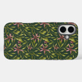 Elegant Pink Flower Pattern on Dark Background Case-Mate iPhone Hülle (Rückseite (Horizontal))
