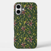 Elegant Pink Flower Pattern on Dark Background Case-Mate iPhone Hülle (Rückseite)