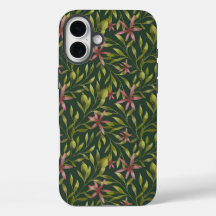 Elegant Pink Flower Pattern on Dark Background