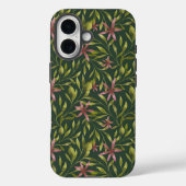 Elegant Pink Flower Pattern on Dark Background Case-Mate iPhone Hülle (Rückseite)