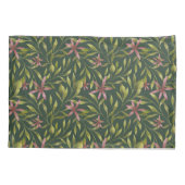Elegant Pink Flower Pattern on Dark Background Kissenbezug (Rückseite-Links)