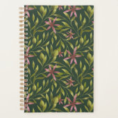 Elegant Pink Flower Pattern on Dark Background Planer (Vorderseite)