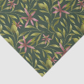 Elegant Pink Flower Pattern on Dark Background Seidenpapier (Ausschnitt)