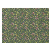 Elegant Pink Flower Pattern on Dark Background Tischdecke (Vorderseite (Horizontal))