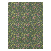 Elegant Pink Flower Pattern on Dark Background Tischdecke (Vorderseite)