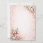 Elegant Pink Flowers Birthday Party | Einladung (Rückseite)