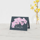 Elegant Pink Flowers Chic Bouquet Thank You Karte (Gelbe Blume)